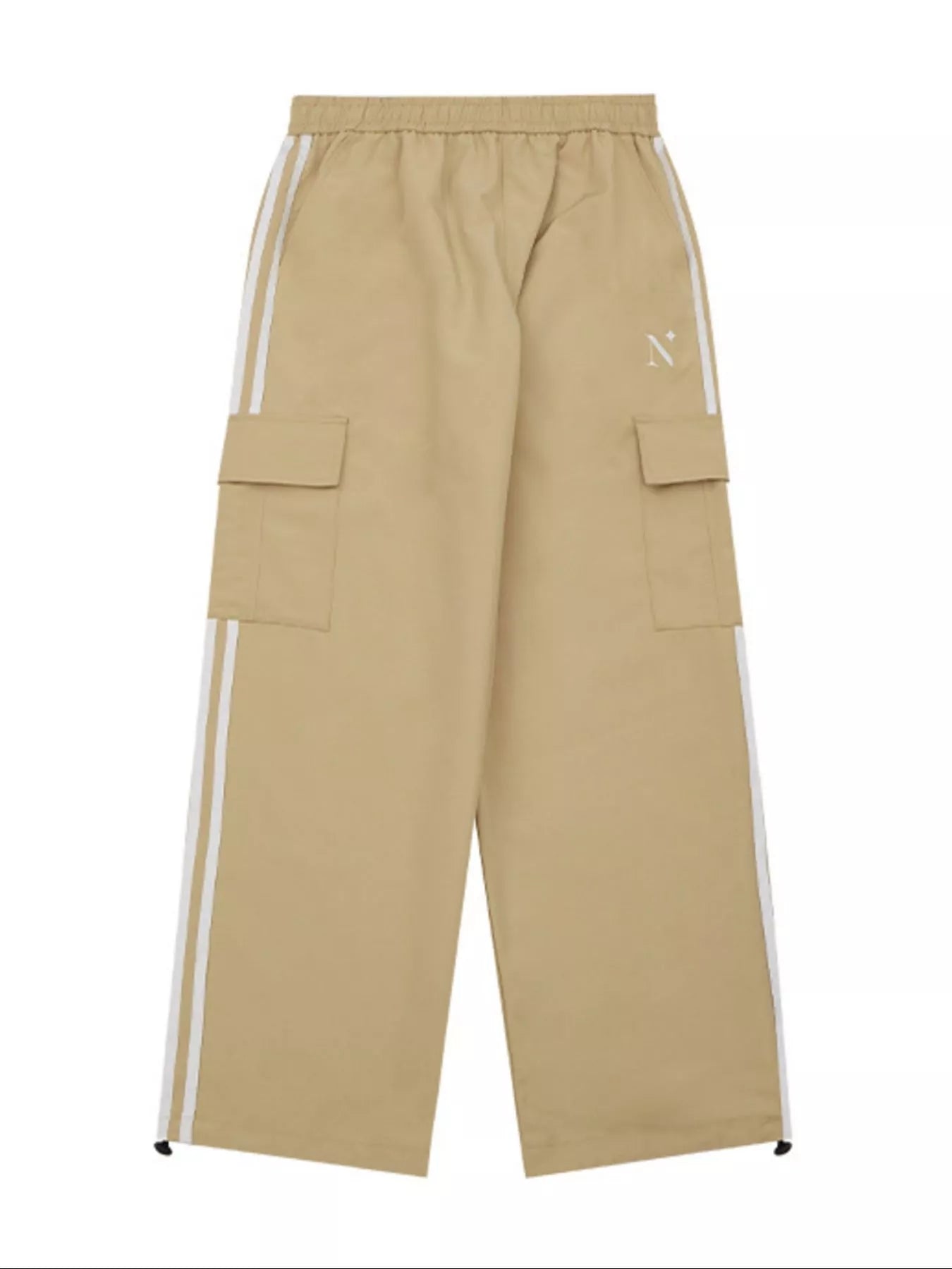 Khaki Men's Side Striped Cargo Pants