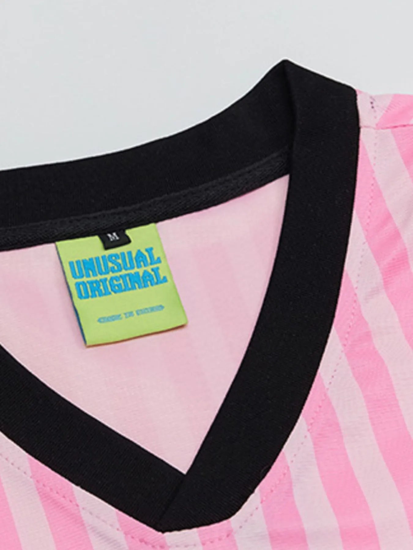 Unisex Unusual Original Bunny Baseball Style Shirt collar view close up