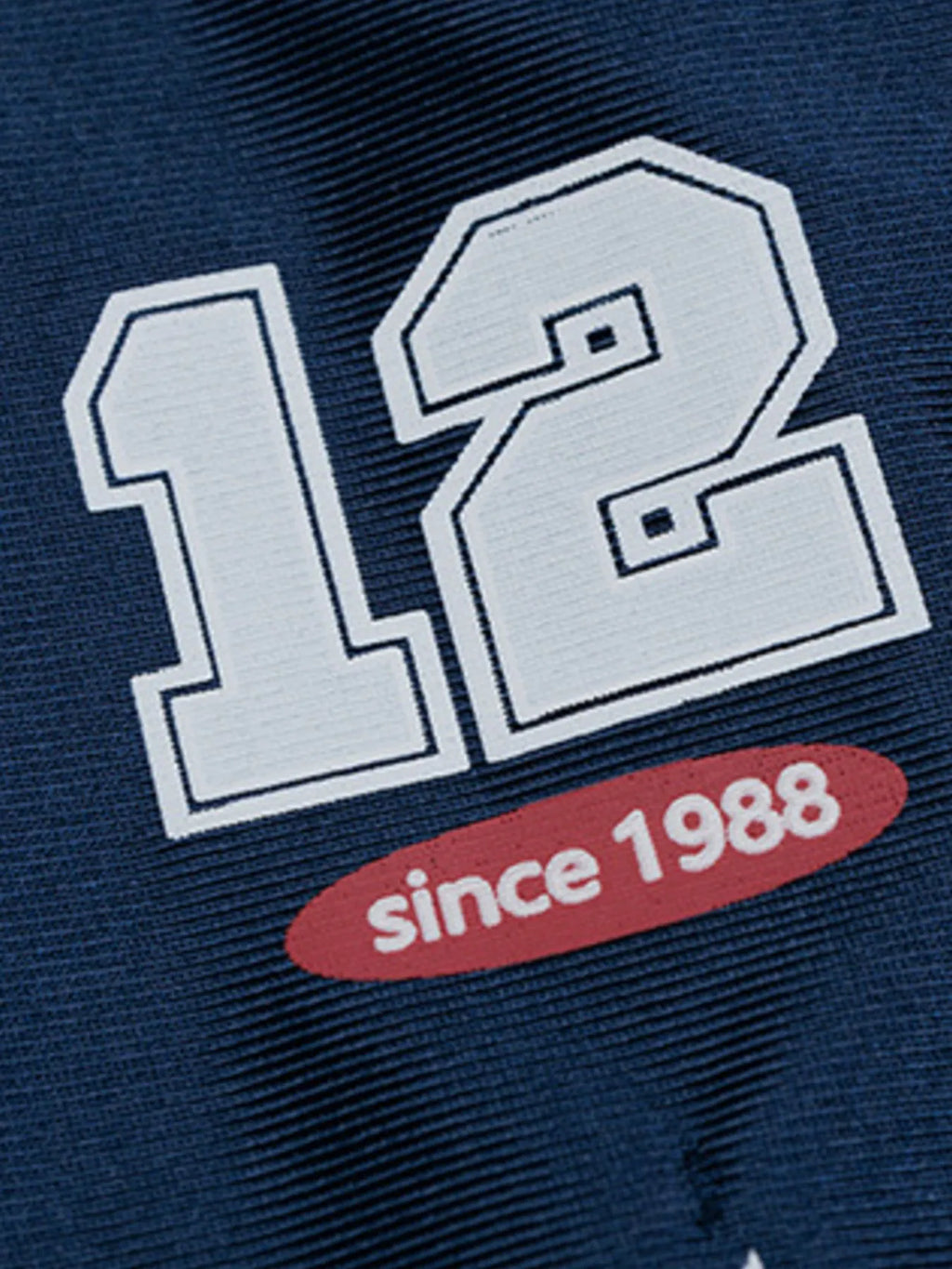 Navy blue "Unusual Original" Graphic Sweatshirt graphic close up