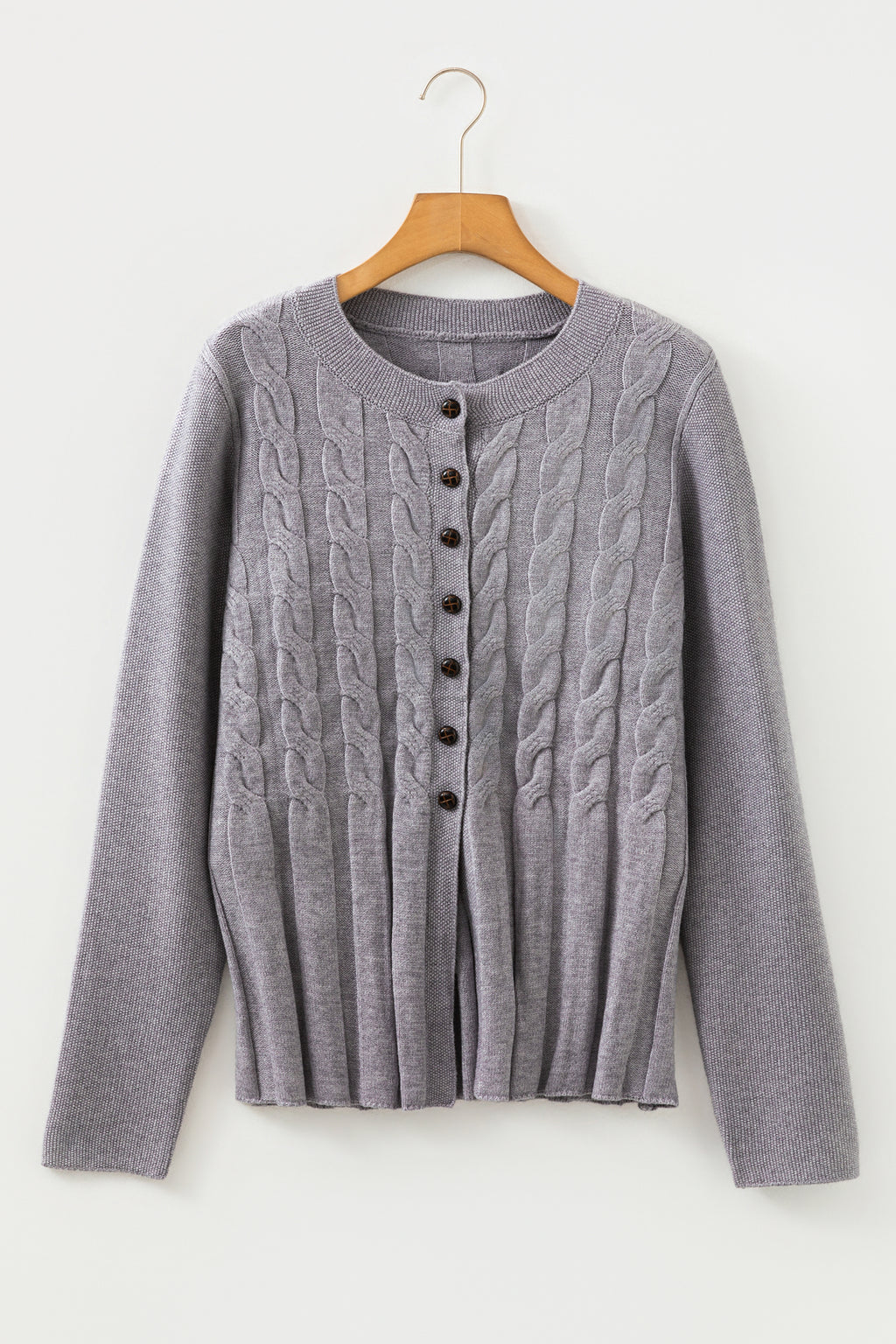 Women's High Cable Knit Cardigan – Cozy & Timeless Elegance