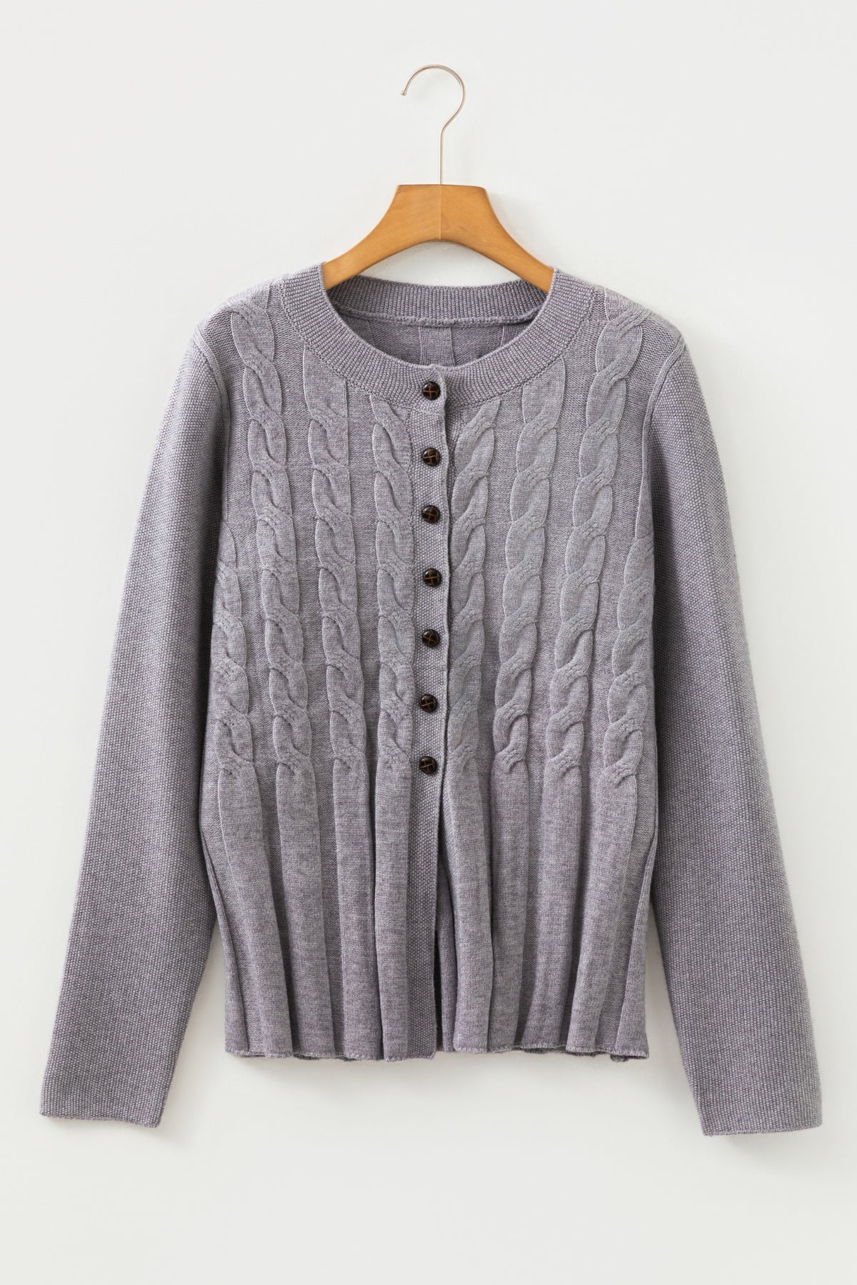Women's High Cable Knit Cardigan – Cozy & Timeless Elegance