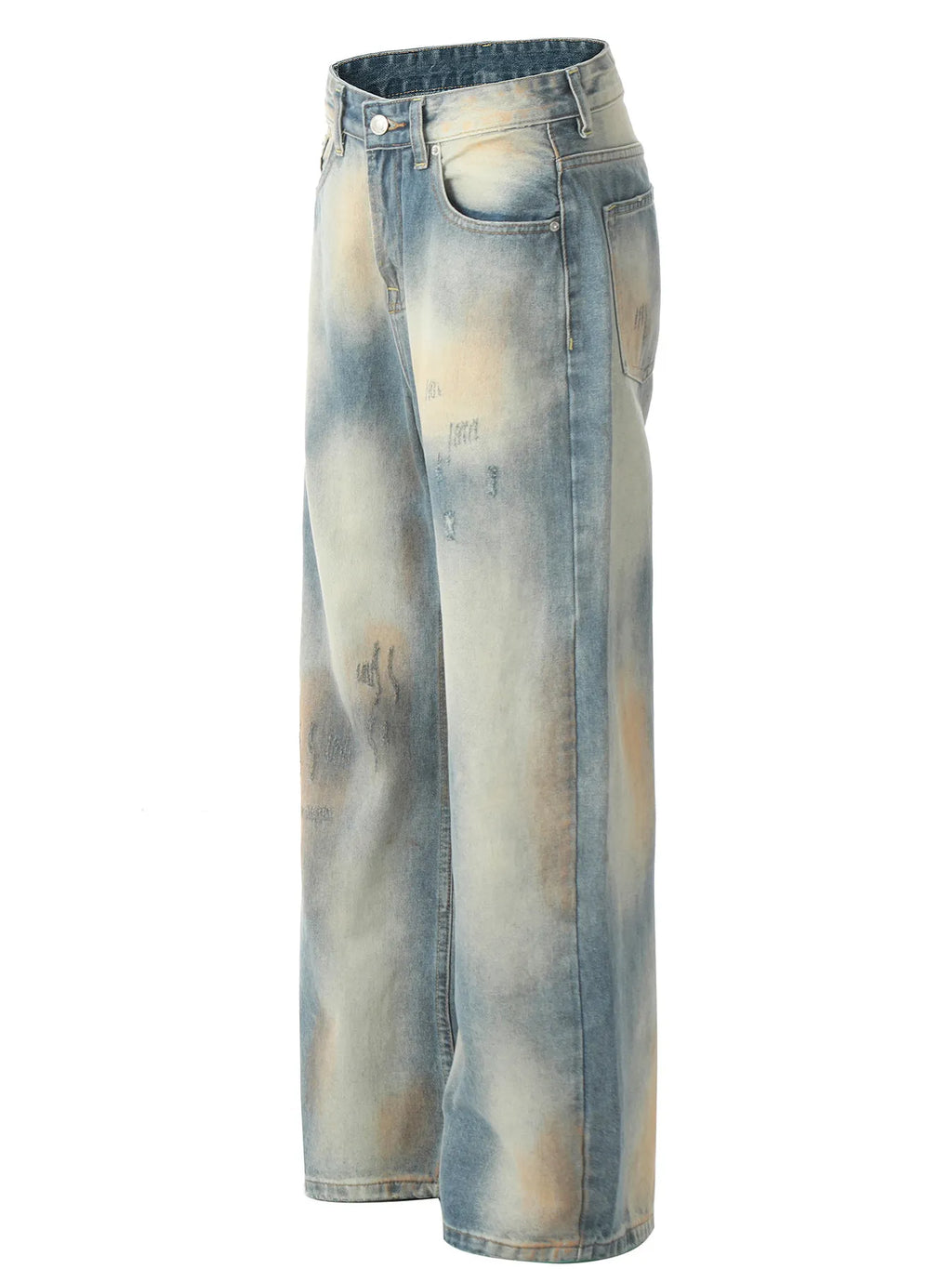 Men's Washed Straight Leg Jeans side view