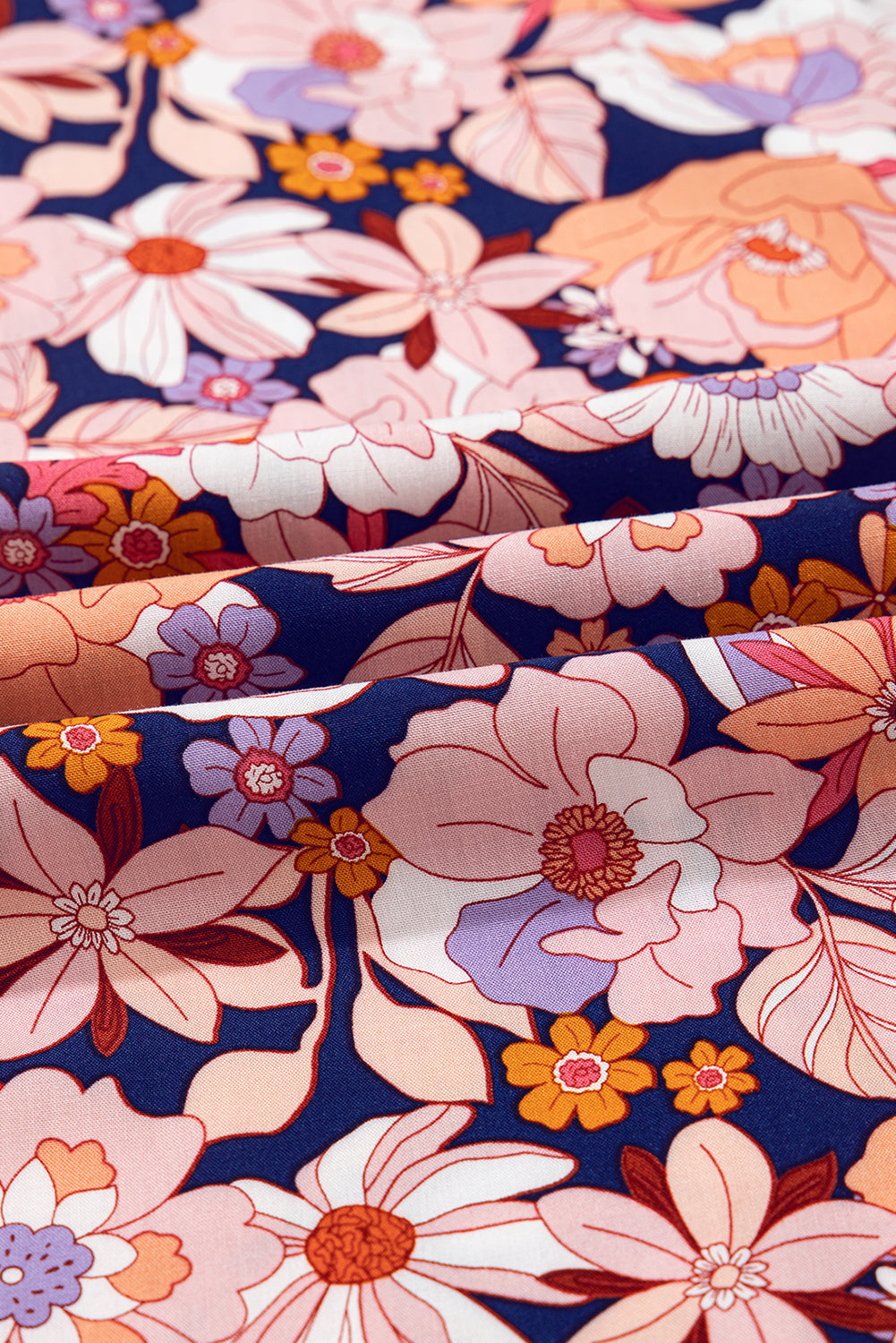 Close-up of colorful floral fabric pattern