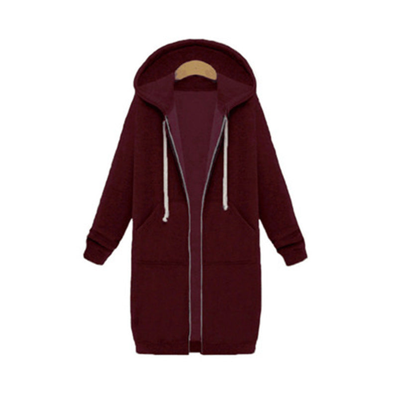 Cozy Hooded Fleece Jacket: Long-Sleeve Layering Essential in Vibrant Hues