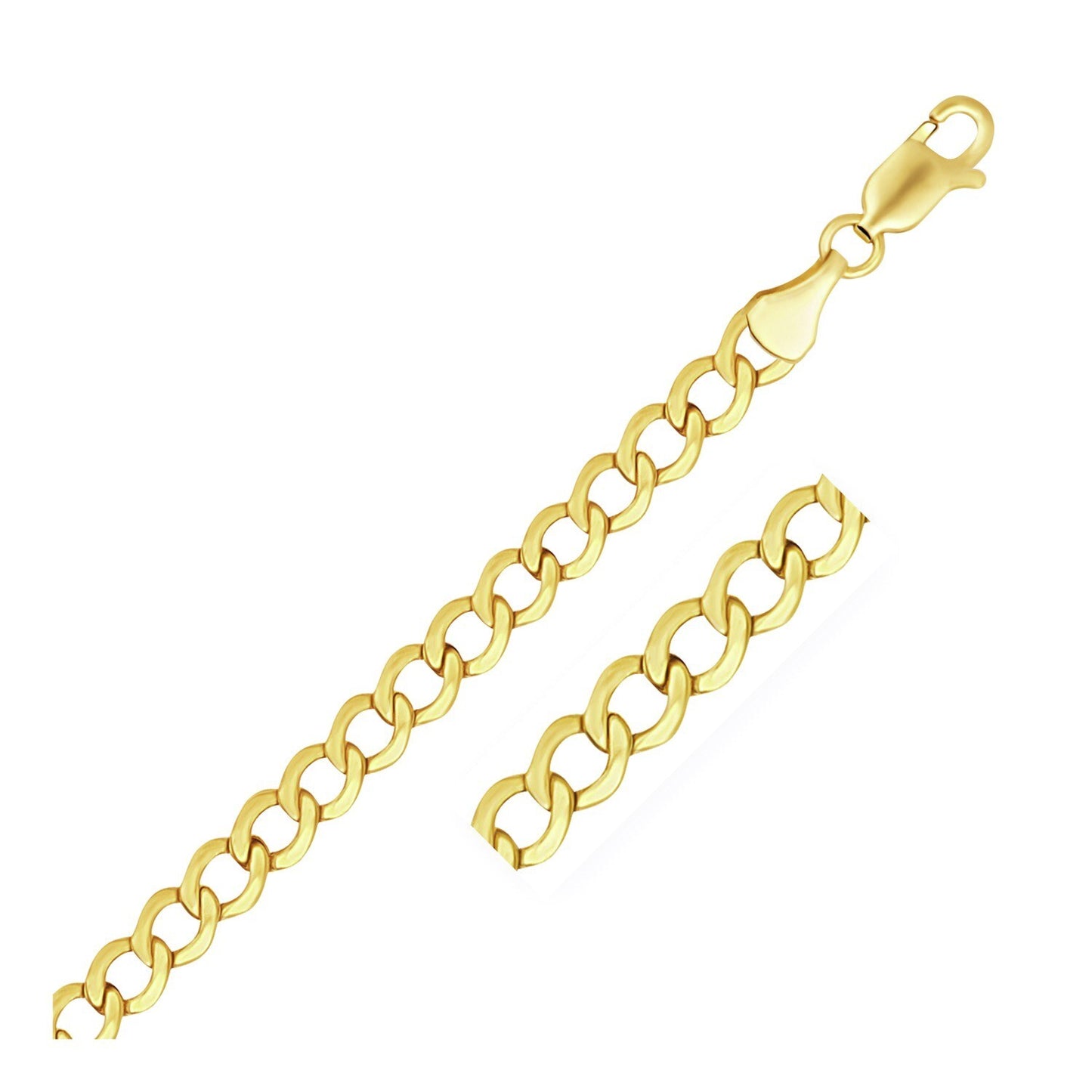 Enhance your look with this Fabulous Women's 5.3mm 10k Yellow Gold Curb Chain! This bold and eye-catching chain will add a touch of shimmer and style to your wardrobe. Its durable design and high-end craftsmanship make it perfect for everyday wear. Step out in style and make a statement with this 5.3mm 10k yellow gold curb chain!