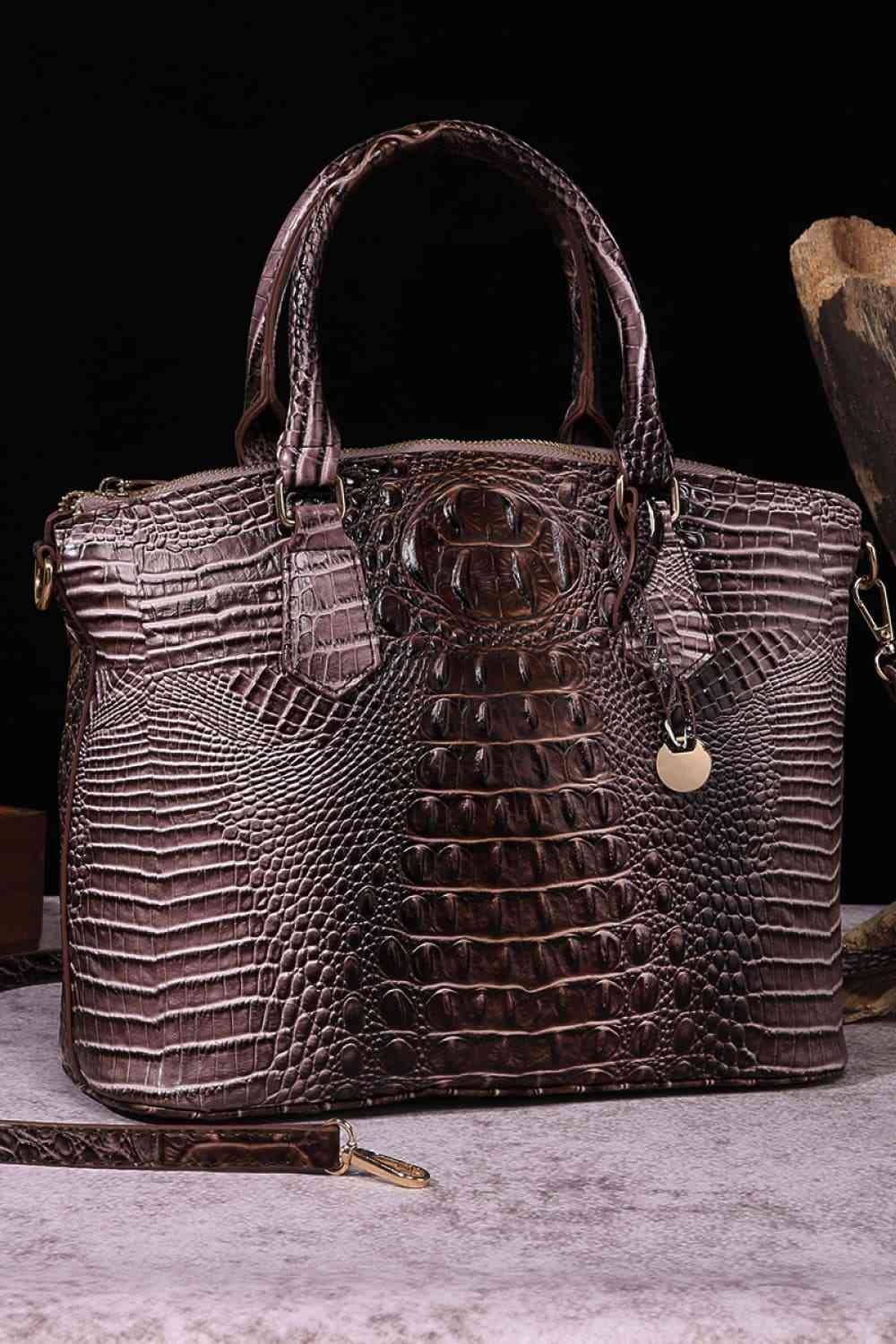 Crocodile Gradient Texture PU Leather Handbag