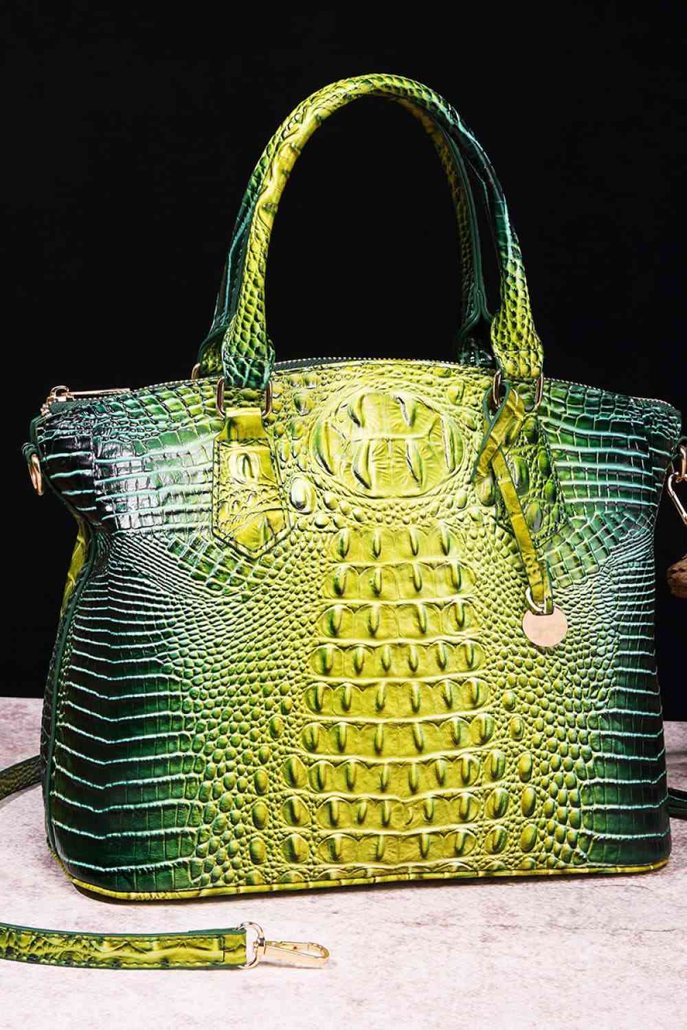 Crocodile Gradient Texture PU Leather Handbag