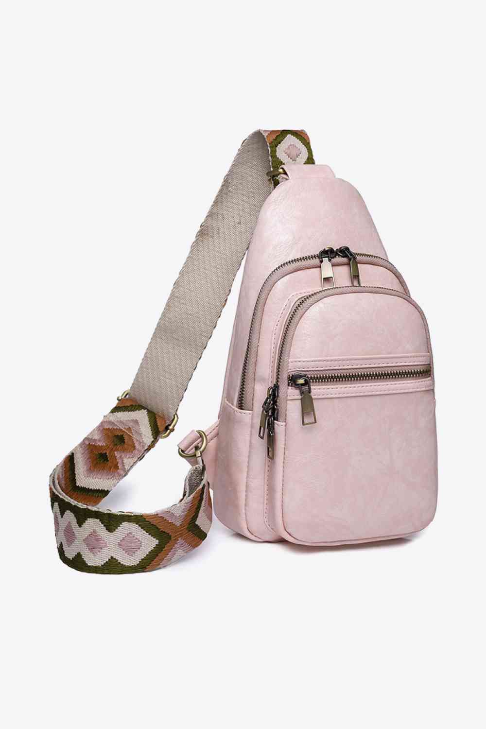 Blush Pink Women's Casual Adored It's Your Time PU Leather Sling Bag