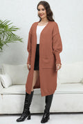 Women's Trendy Caramel Open Front Dropped Shoulder Cardigan