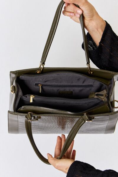 David Jones Elegant Stylish Ladies Texture PU Leather Handbag