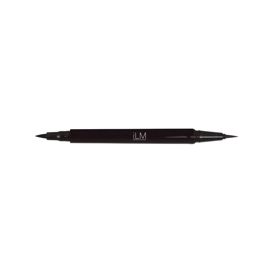 The iLM Cosmetic Dual Tip Eye Definer Pen provides precision and versatility for creating various looks with its two controlled brushes. The fine brush end offers sharp lines, perfect for a classic cat eye, while the larger, felt tip end allows for more dramatic looks with just one sweep. The long-lasting formula prevents smudging and flaking, making it the ultimate choice for enhancing your eye shape.