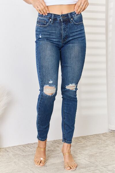 Judy Blue Women's High Waist Distressed Slim Jeans