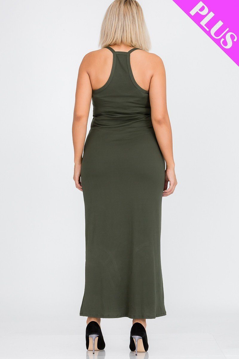 Women's Plus Size Racer Back Maxi Dress