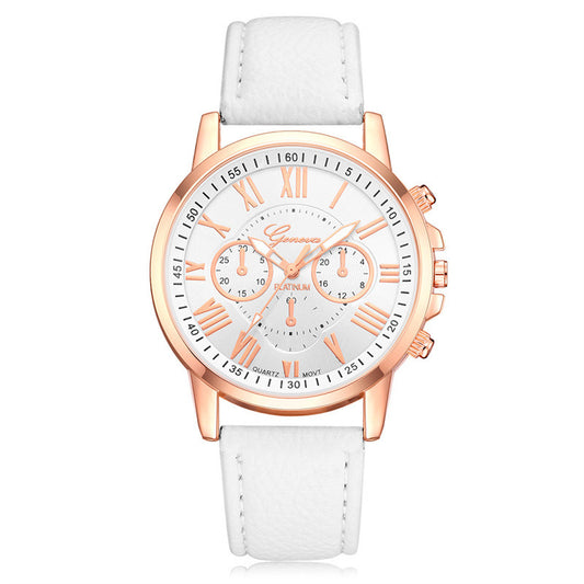 Casual Unisex Leather Quartz Wrist Watch