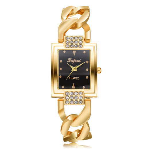 lvpai Women's Gold Rhinestones Bracelet Watch