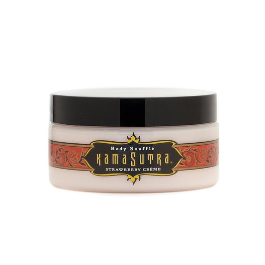 Indulge your senses with Kama Sutra Women's Strawberry Creme body souffle! This delectable body treat is the perfect combination of light, fluffy texture and sweet, creamy flavor. Use it for a seductive massage or as a daily moisturizer for skin that will be irresistibly soft and smelling powerfully captivating! Apply generously with slow, even strokes for maximum pleasure.