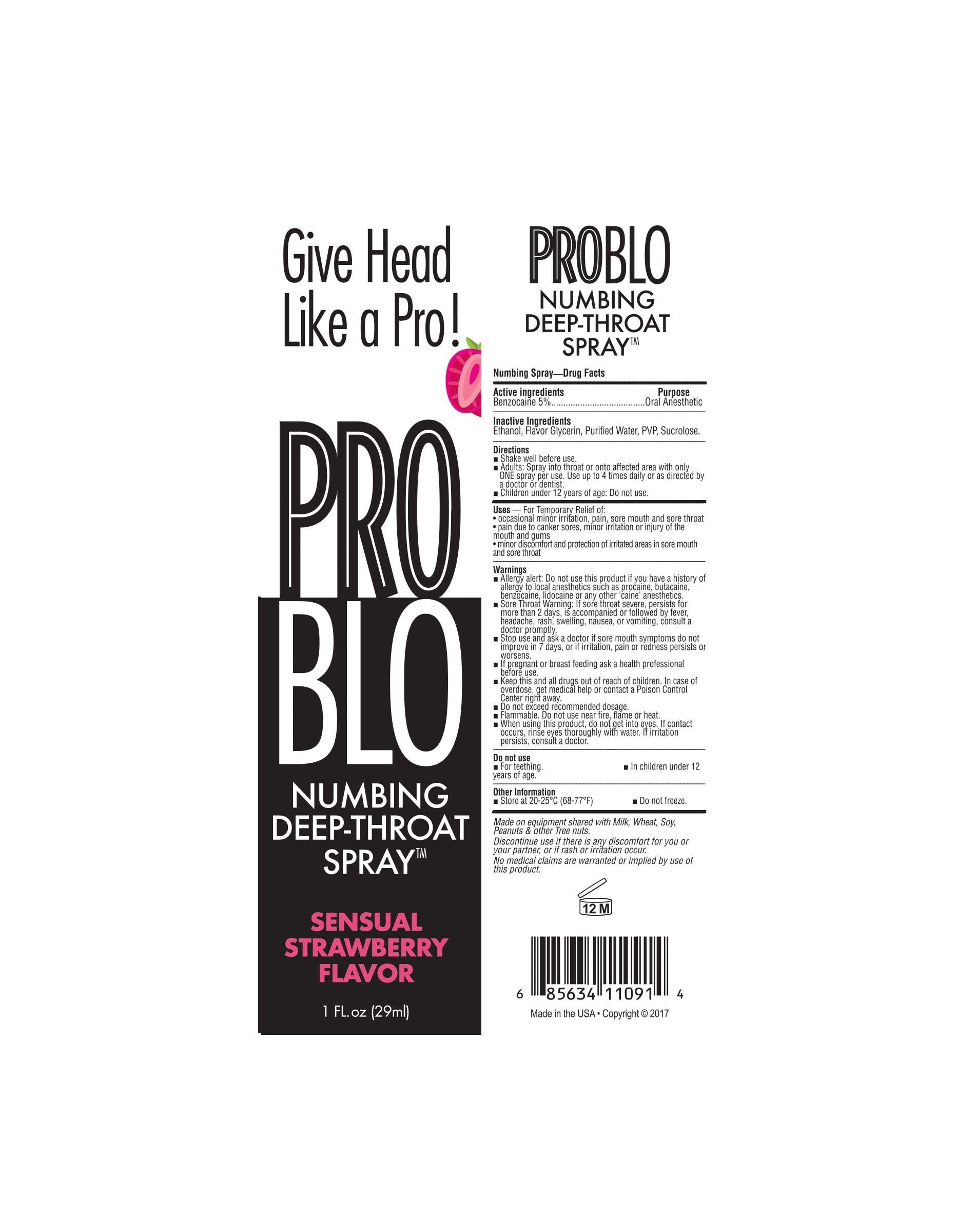 Channel your inner risk-taker with Problo deep throat spray strawberry! Experience the bold, exhilarating sensation with every spray.