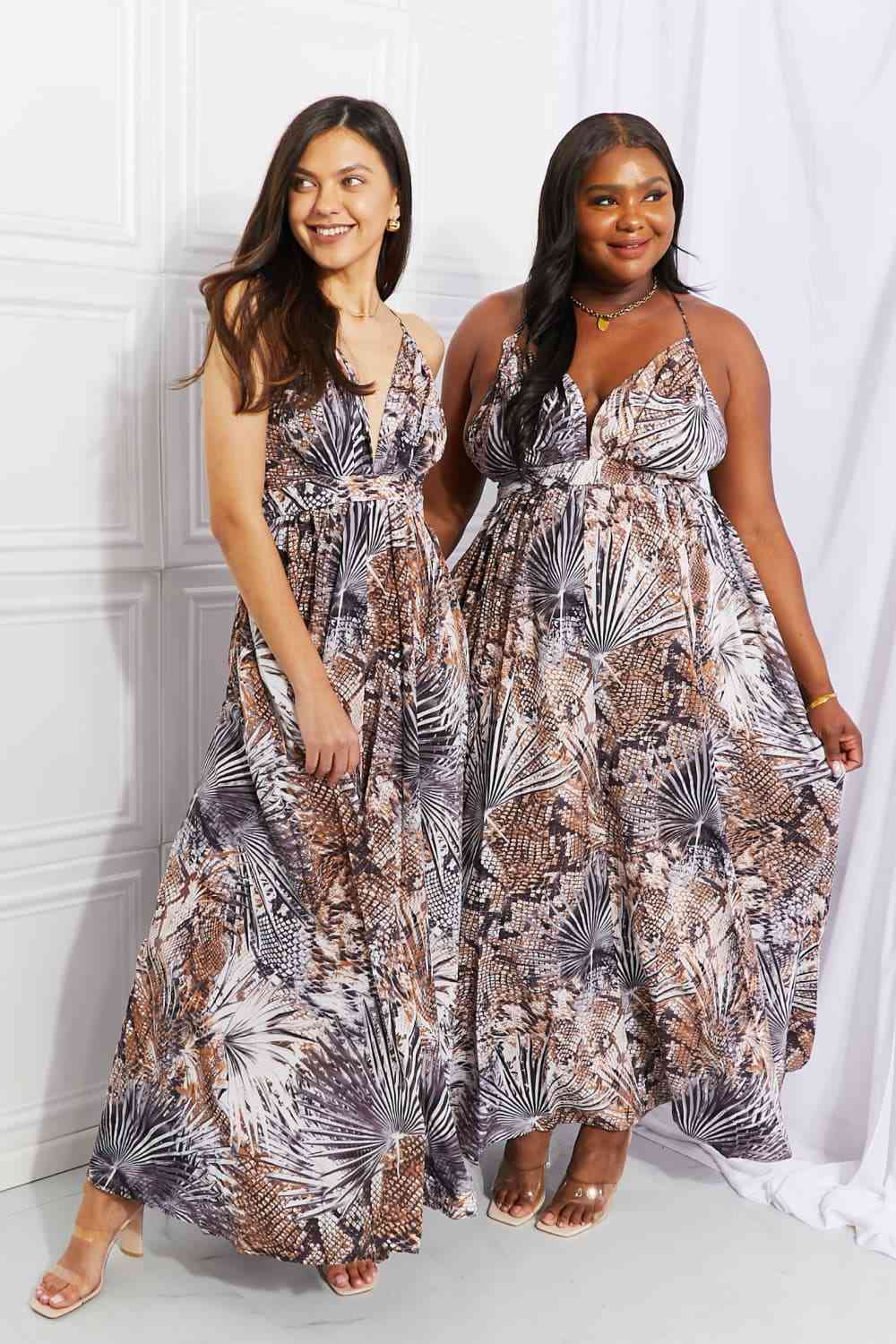 Classy Sweet Generis Full Size Printed Sleeveless Dress