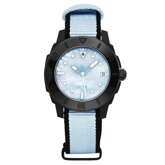 alpina-womens-seastrong-diver-gyre-blue-mop-dial-blue-canvas-strap-automatic-watch