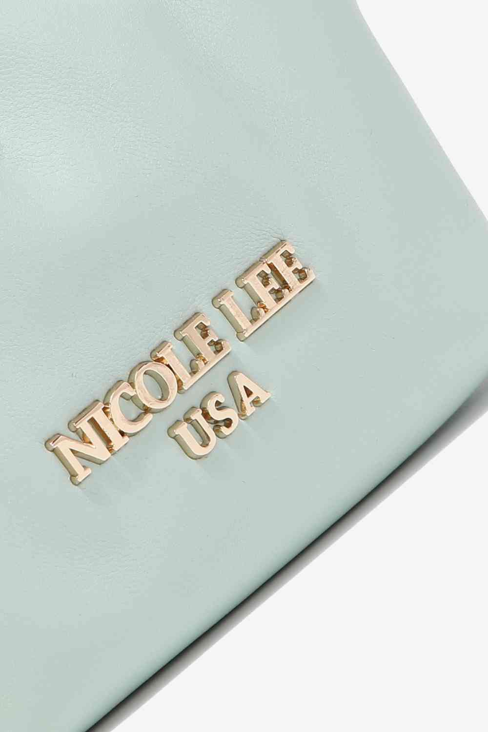 Mint Ladies Luxurious Chic Faux Leather Pouch close up view