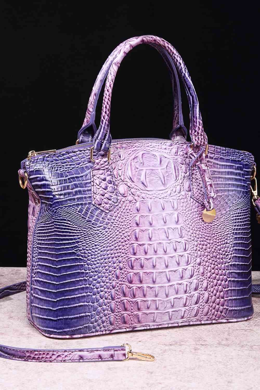 Crocodile Gradient Texture PU Leather Handbag