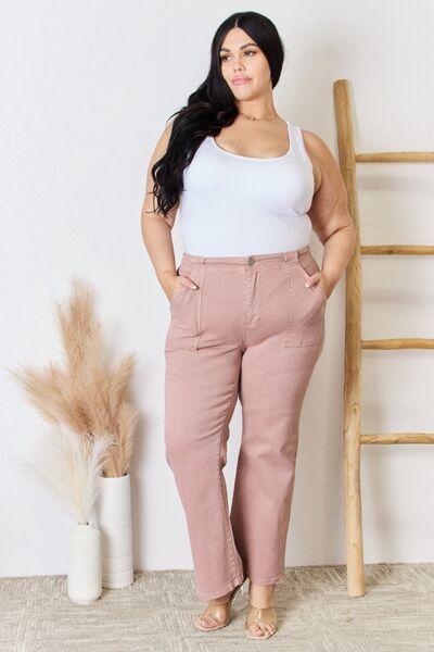 Front view of Ladies RISEN High Rise Ankle Flare Jeans