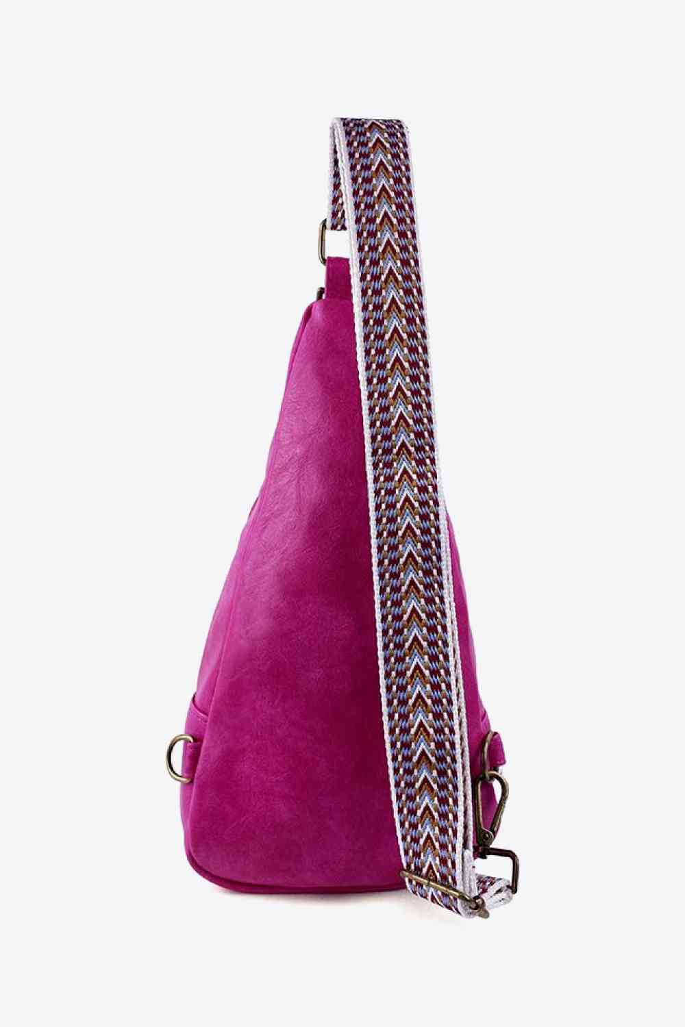 Back view of a Magenta Convenient All The Feels Ladies PU Leather Sling Bag