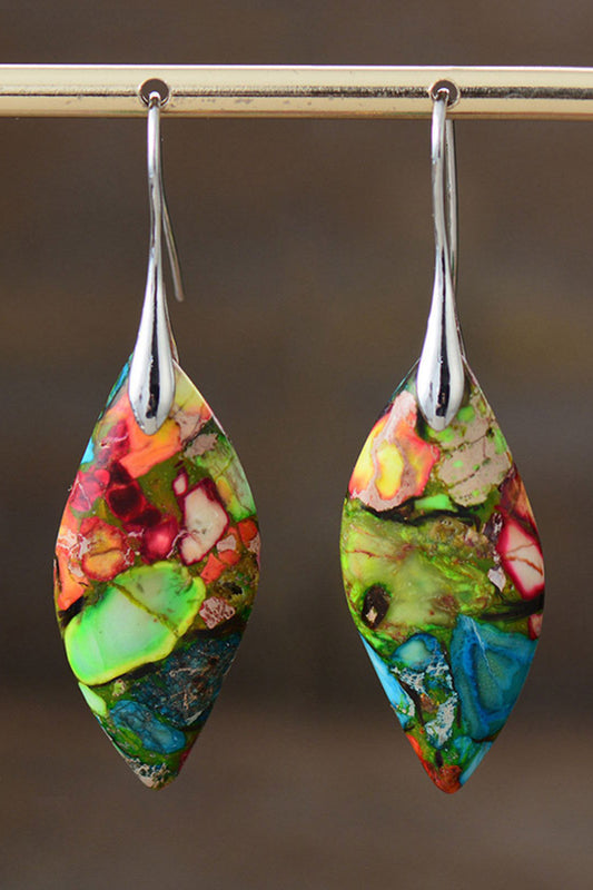 Hanging Multicolored Handmade Natural Stone Dangle Women's Earrings